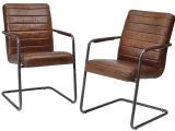 Rodeo Ribbed Leather Dining Chairs - Set of 2